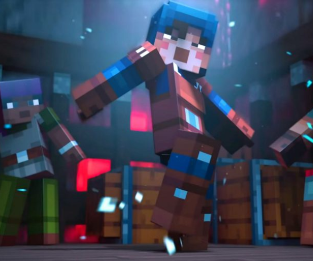 Minecraft Dungeons' players bust a move in their new digs