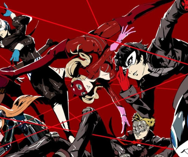 The cast of Persona 5 charging into battle