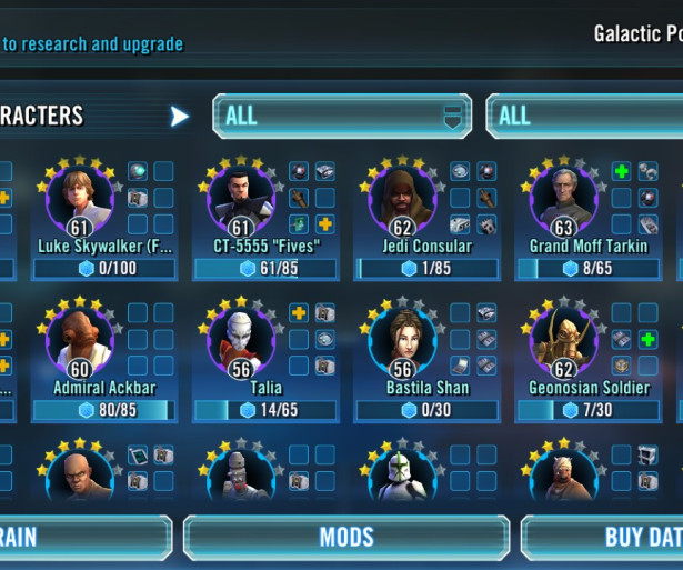 galaxy of heroes, star wars, best debuff teams