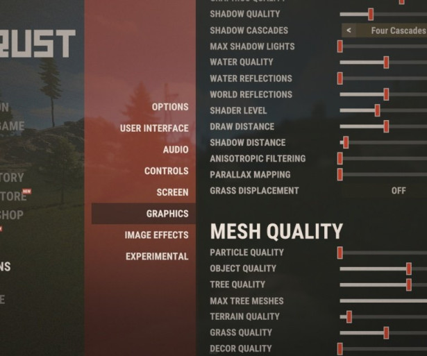 Rust graphics settings