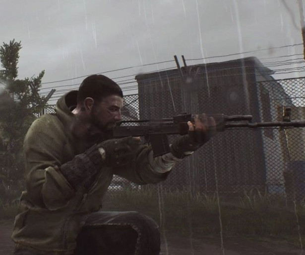 Reshala, Customs scav boss, stands idle in the rain