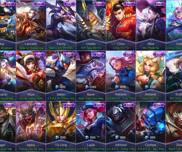 best epic skins in mobile legends, epic skins in mlbb, best epic skins