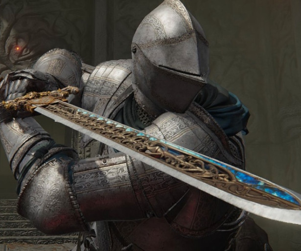 A player holding a sword