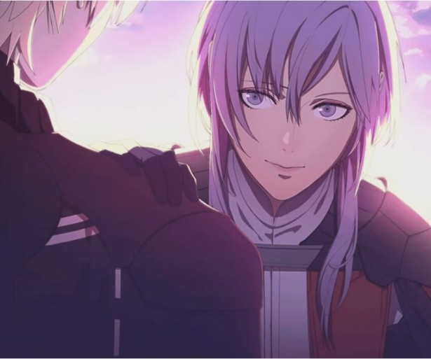Fire Emblem: Three Houses' Yuri looking at Byleth.