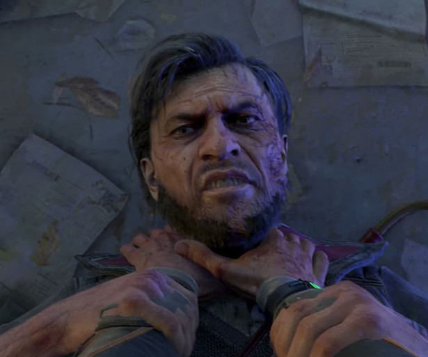 Waltz on the floor as he is being choked. 