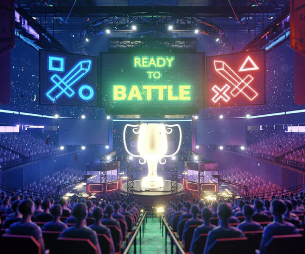 An Esports tournament arena.