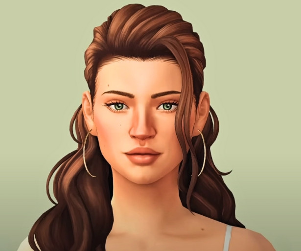 A beautiful Female Sim showcasing her realistic features.