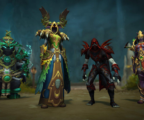 Image showing four World of Warcraft characters standing side by side