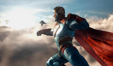 Watch Superman punch Batman into the next century.